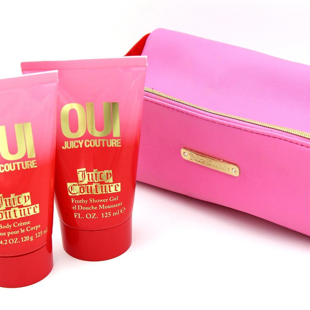 OUI Juicy Couture Frothy Shower Gel, Body Crème, & Pouch BUNDLE 4.2oz BRAND NEW